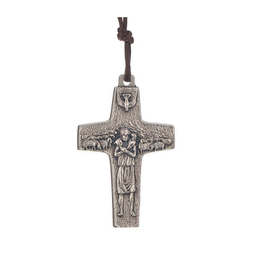 Necklace with cross of Pope Francis in metal, 4x2,6cm