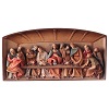 bas relief last supper in painted valgardena wood