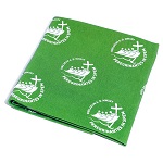 Green bandana with white logo, 2025 Jubilee pilgrim's kit