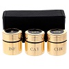 chrismatory set case with gold plated vases