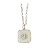 necklace with square pendant shell on white enamel 925 silver holyart collection