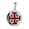 round pendant of the knights of the holy sepulchre jerusalem cross 925 silver and red enamel