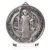 saint benedict medal in silver zamak 15mm diameter