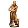 st. francis of assisi with animals statue in wood val gardena