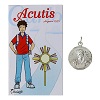 medal of carlo acutis polished 925 silver and colourful yarn