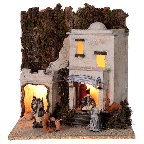 arab village f terracotta figurines and animals 8 cm average height for neapolitan nativity scen