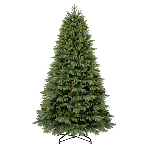 christmas tree green 210 cm removable pinecones poly