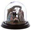 holy family in glass dome 8 cm neapolitan nativity