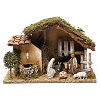 hut with holy family and fountain 20x30x20 cm with complete nativity scene