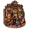 illuminated nativity scene with mill and fountain for 13 cm neapolitan nativity scene 80x55x90 cm