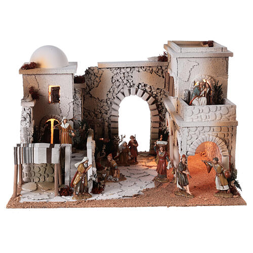 moranduzzo arabic nativity scene market statues shepherds 10 cm 35x50x40 cm