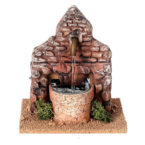 nativity fountain in terracotta 13x12x12cm