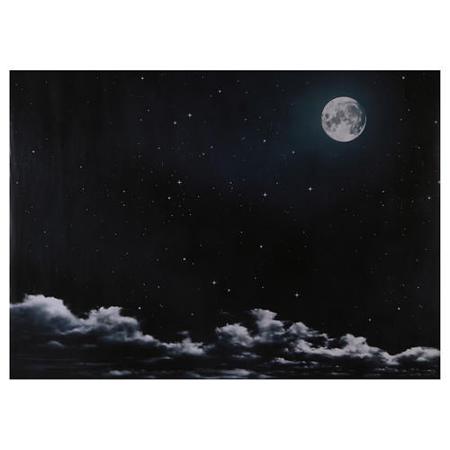 night sky with moon in paper 70x100 cm