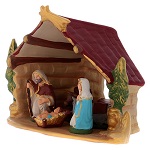 shack with nativity in deruta terracotta 20 cm (1)