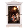 white glass case 50x30x30 cm with 18 cm holy family of neapolitan nativity scene