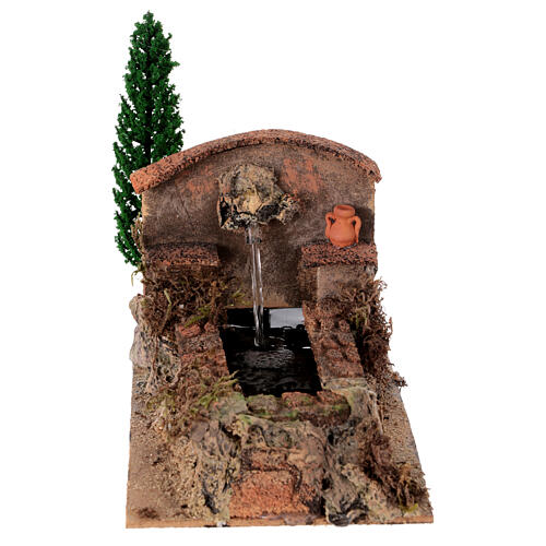 working fountain and tree for nativity scene 8 10 cm 15x10x20 cm