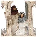 Holy Family hexagonal lantern with 20 cm, 45x35x15 cm