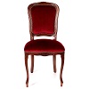 Chair in walnut wood & red velvet baroque style